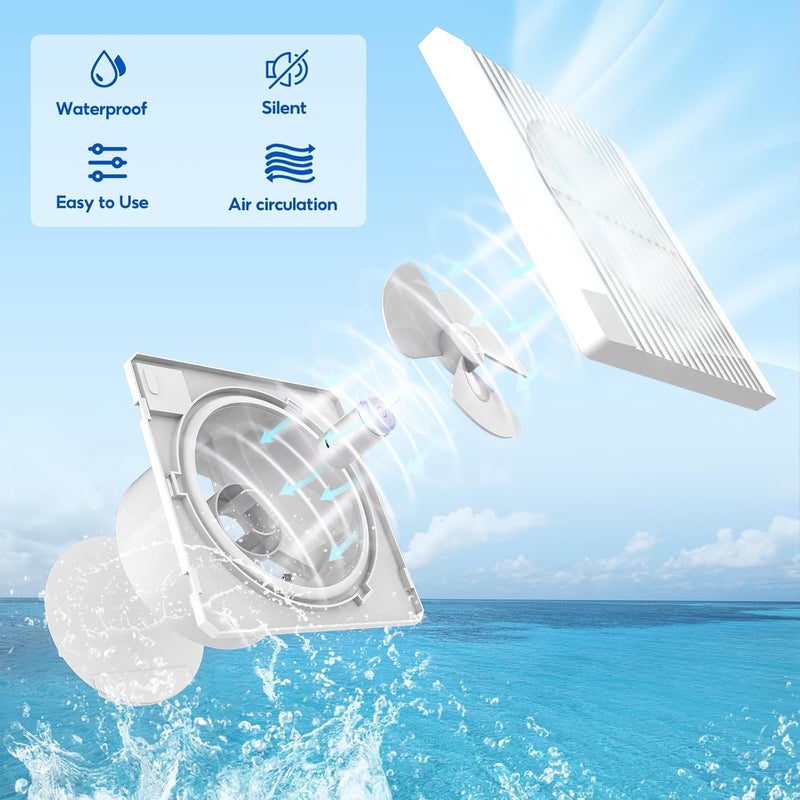 SUNYIMA Solar Powered Exhaust Fan, 15W Weatherproof Solar Panel with 8 Inch Solar Exhaust Fan for Shed Ventilation, Small Chicken Coops, Greenhouses, Pet Houses, Window Exhaust, Garage - Image 3